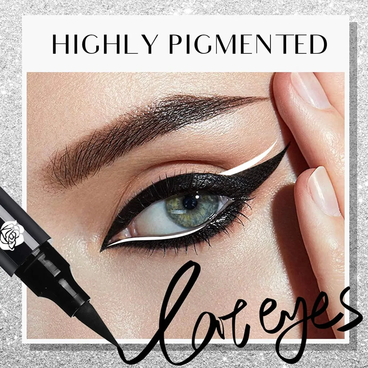 2 Designer Winged Cat Eye Stamp In White And Black