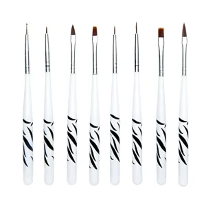 8pcs Nail Art Brushes Set ZERNBER Nail Art Design Pen Painting Tools with Nail Dotting Pen for Salon at Home DIY Manicure Nail Extension Gel Brush Nail Art Liner Brush