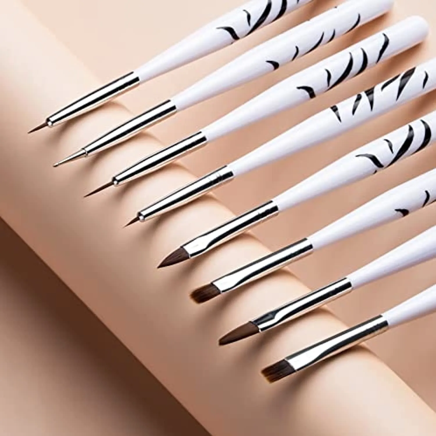 8pcs Nail Art Brushes Set ZERNBER Nail Art Design Pen Painting Tools with Nail Dotting Pen for Salon at Home DIY Manicure Nail Extension Gel Brush Nail Art Liner Brush