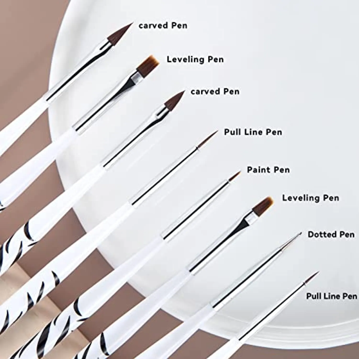 8pcs Nail Art Brushes Set ZERNBER Nail Art Design Pen Painting Tools with Nail Dotting Pen for Salon at Home DIY Manicure Nail Extension Gel Brush Nail Art Liner Brush