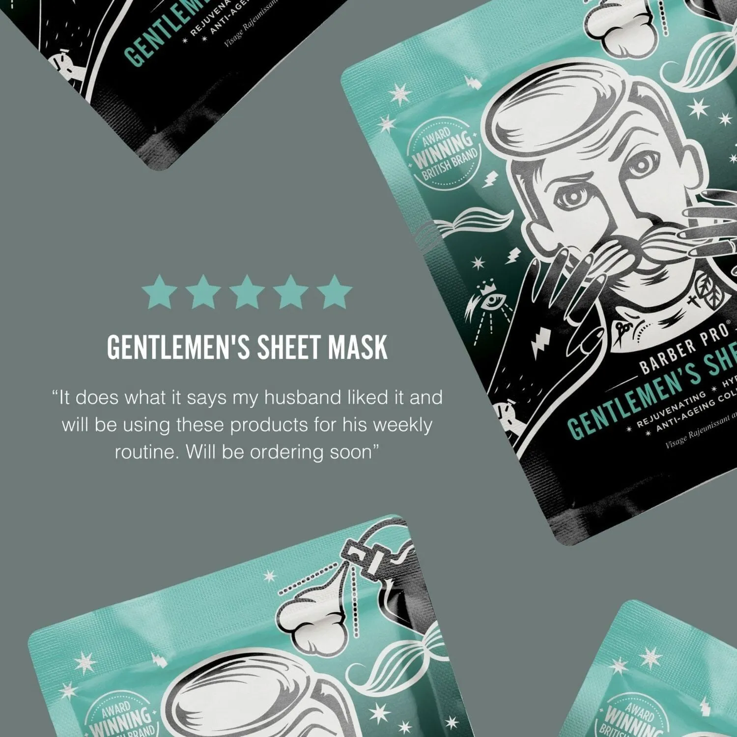 Barber Pro Gentlemen's Sheet Mask - Rejuvenating & Hydrating Mask (23g)