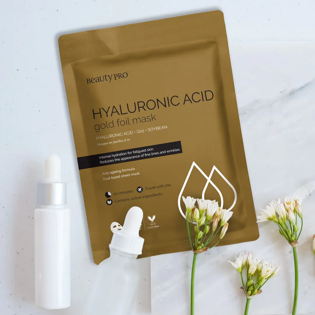 Beauty Pro HYALURONIC ACID Gold Foil Mask