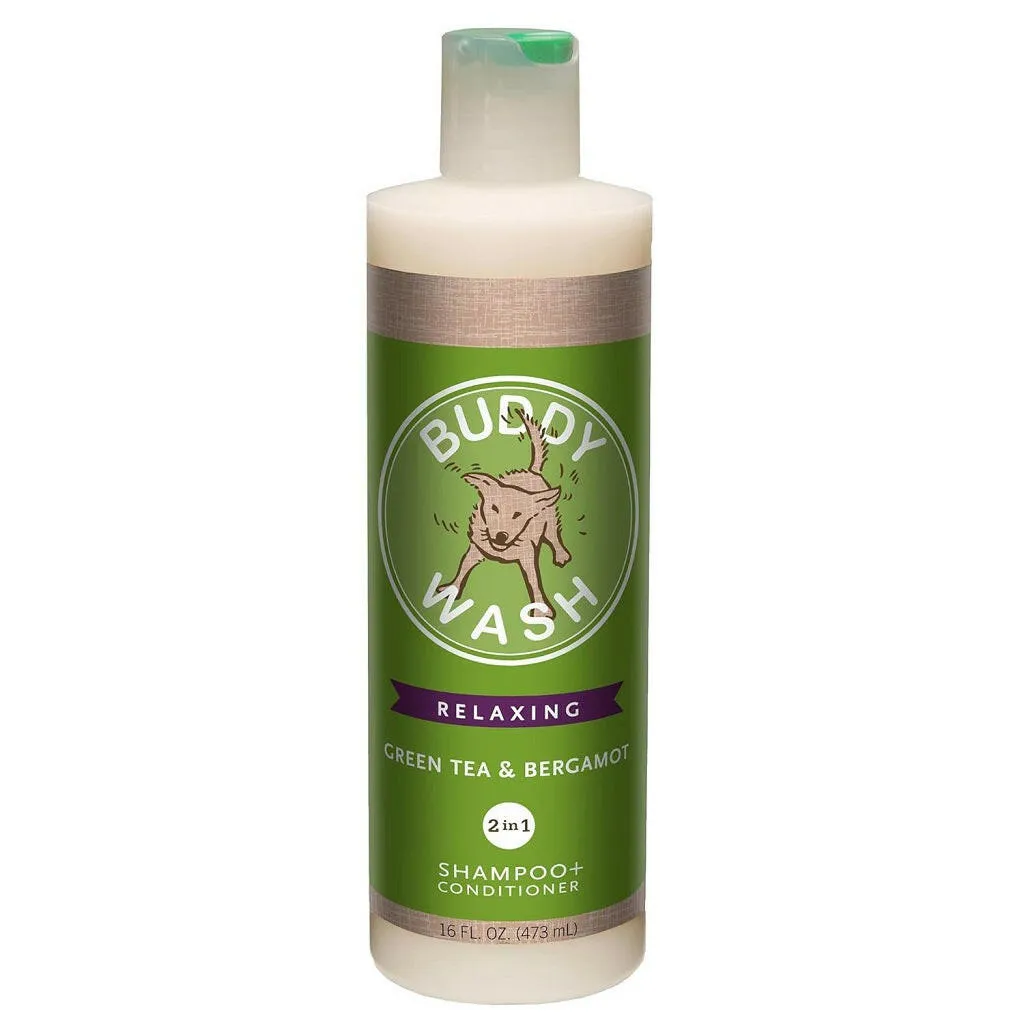 Buddy Wash Relaxing Green Tea & Bergamot 2-in-1 Shampoo   Conditioner For Dogs (16 oz)