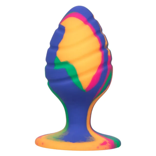 CaleXOtics CHEEKY LARGE SWIRL TIE-DYE BUTT PLUG with Suction Cup Multi Coloured