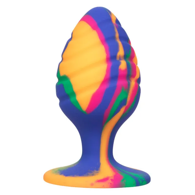 CaleXOtics CHEEKY LARGE SWIRL TIE-DYE BUTT PLUG with Suction Cup Multi Coloured