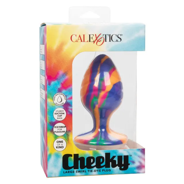 CaleXOtics CHEEKY LARGE SWIRL TIE-DYE BUTT PLUG with Suction Cup Multi Coloured