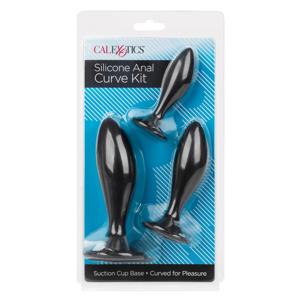 Calexotics SILICONE ANAL CURVE KIT 3 Piece Butt Plugs Training Kit with Suction Cup