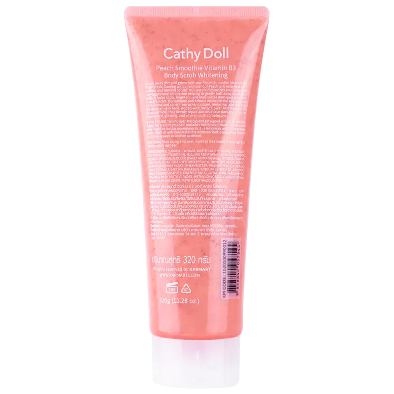 Cathy Doll Peach Smoothie Vit B3 Body Scrub 320G Whitening (Thai)