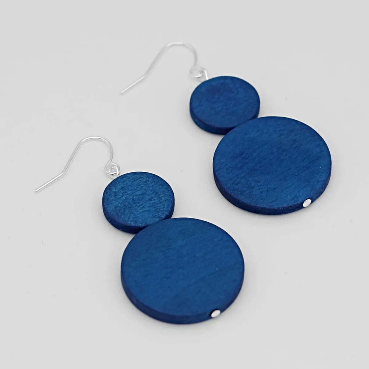 Cobalt Double Bead Sarah Earrings