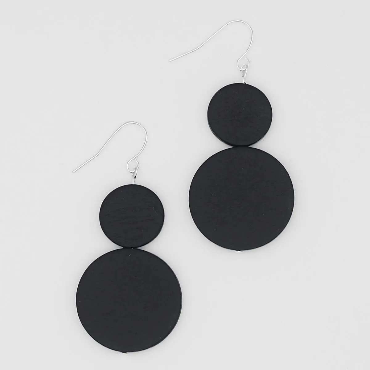 Double Bead Sarah Earrings Black