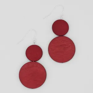 Double Bead Sarah Earrings Red