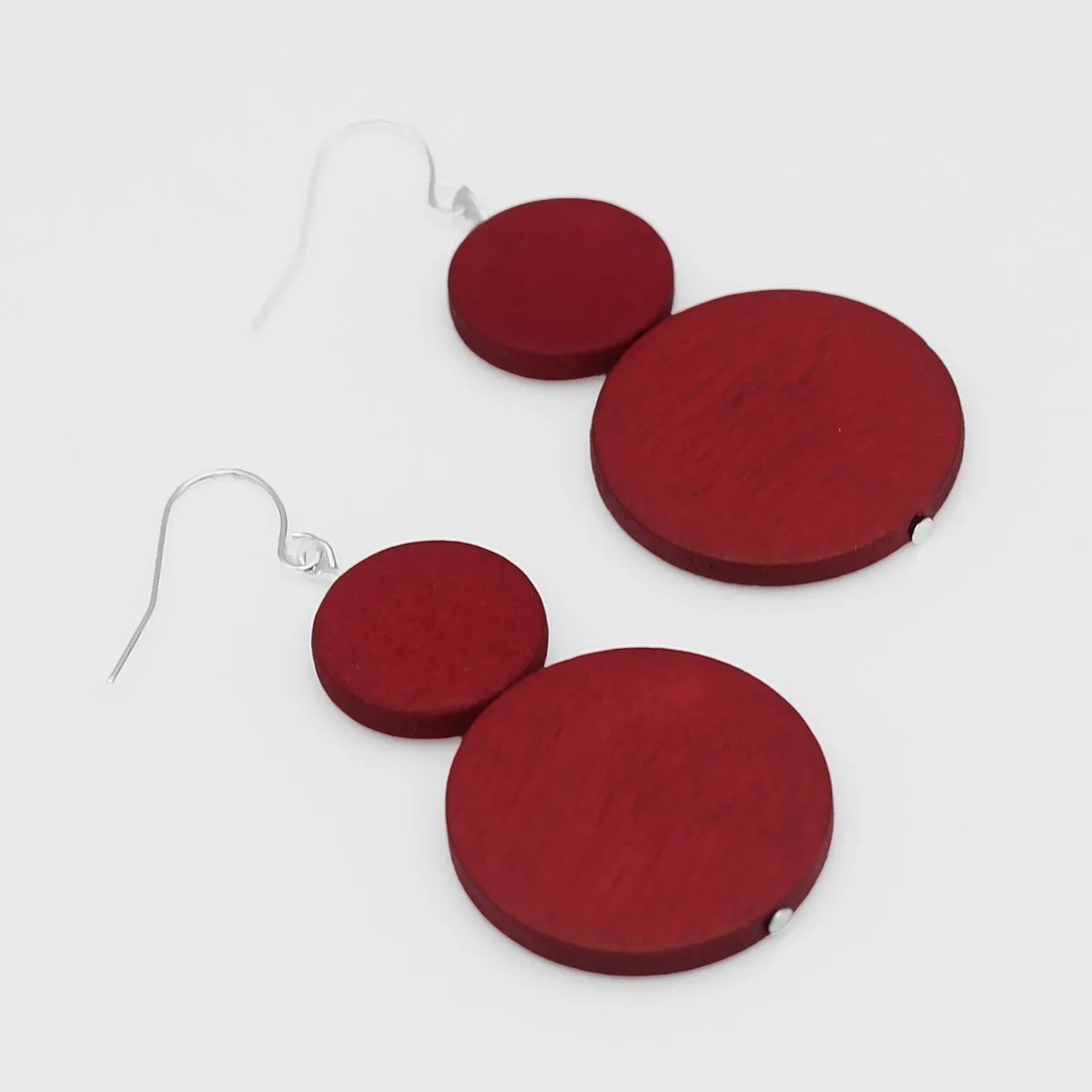 Double Bead Sarah Earrings Red