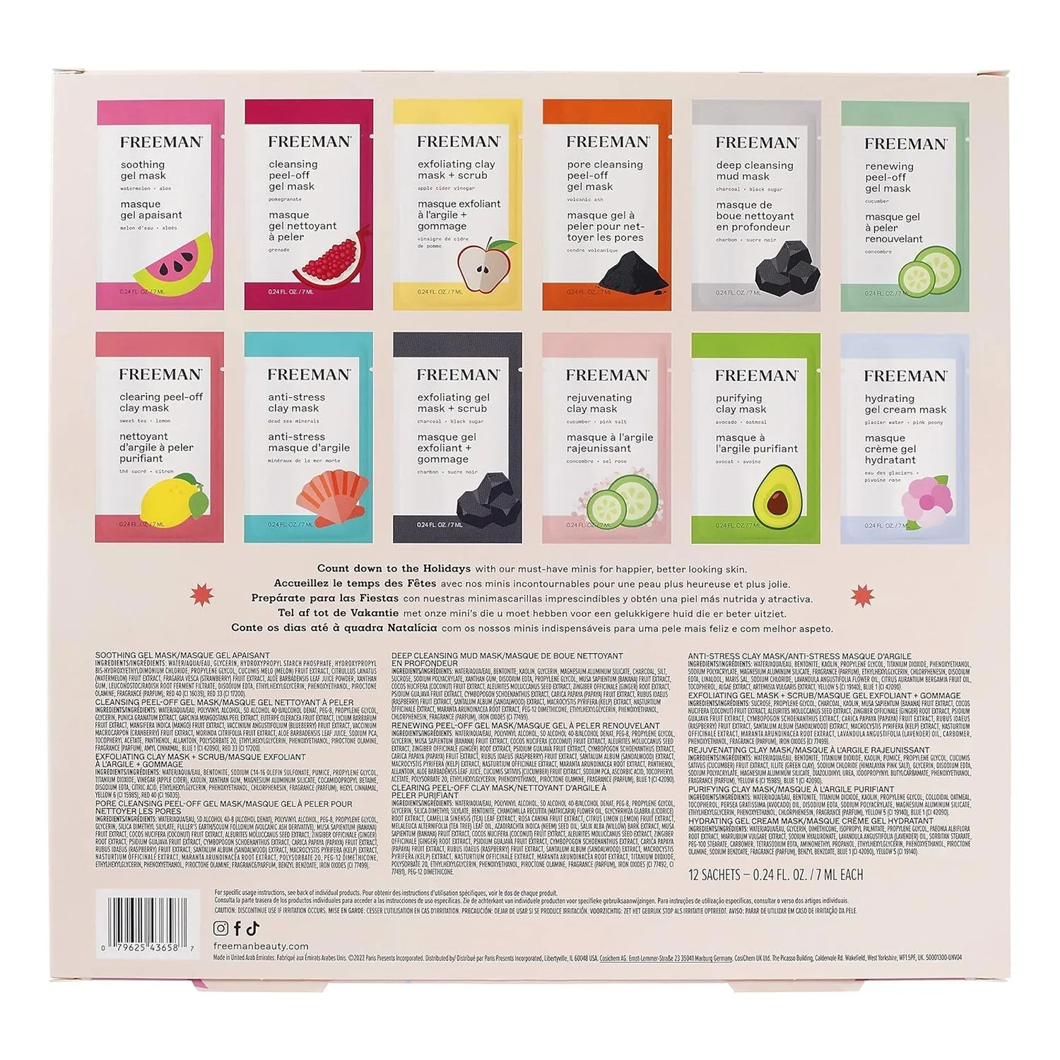 Freeman 12 Days of Glow Face Masks Kit