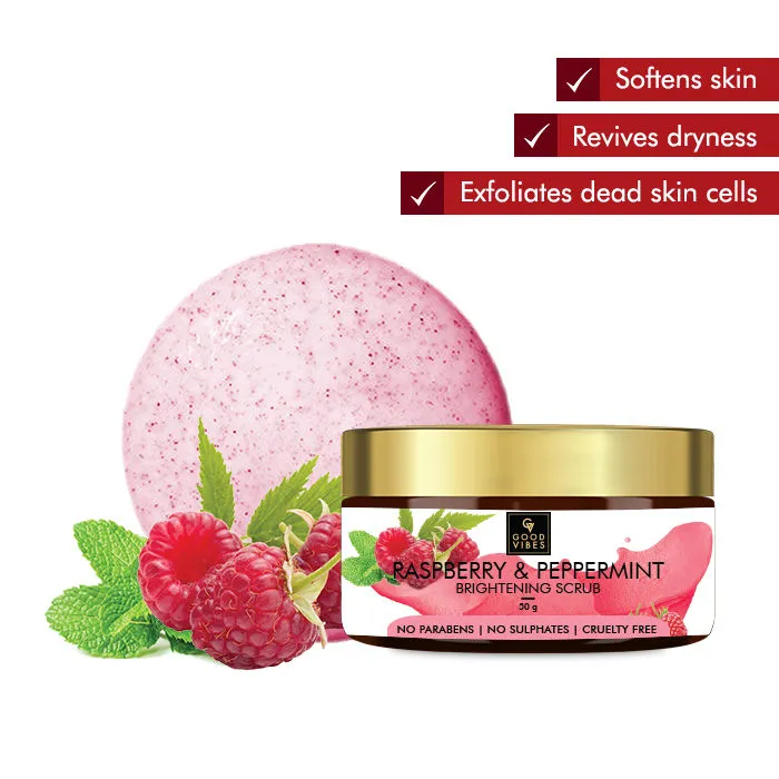 Good Vibes Brightening Face Scrub - Raspberry & Peppermint (50 gm)