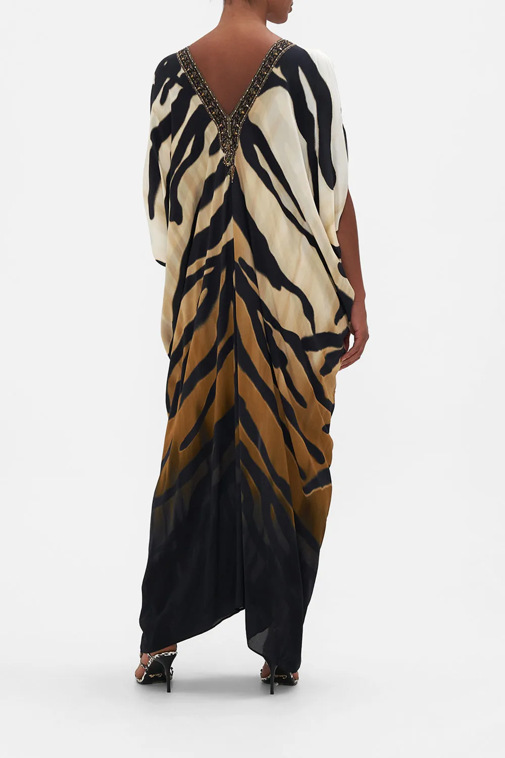 LONG DRAPE DRESS WITH ZIP FRONT TAME MY TIGER