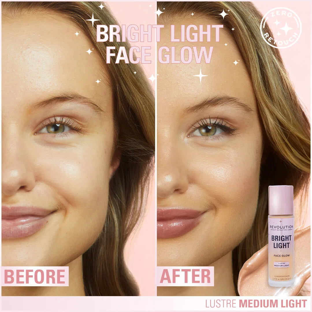 MAKEUP REVOLUTION Bright Light Face Glow - Lustre Medium Light