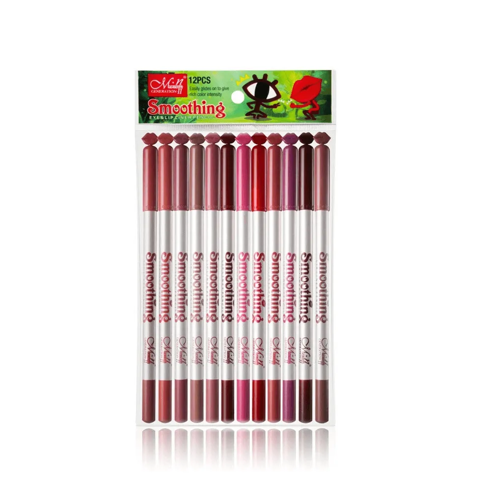 Menow Smoothing Eye & Lip Liner Pencils - 12 Pcs (P124)