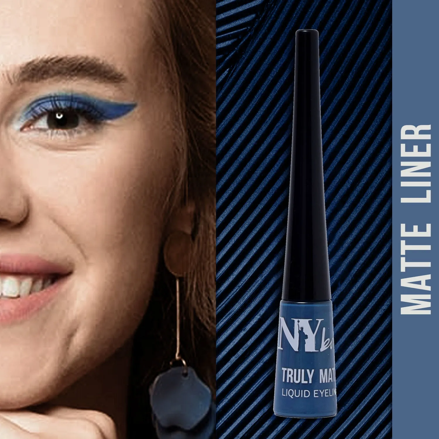 NY Bae Truly Matte Liquid Eyeliner | Teal Blue | Matte Finish | Long Lasting | Quick Dry | Water Proof - Terrific Teal 10 (4.5 ml)