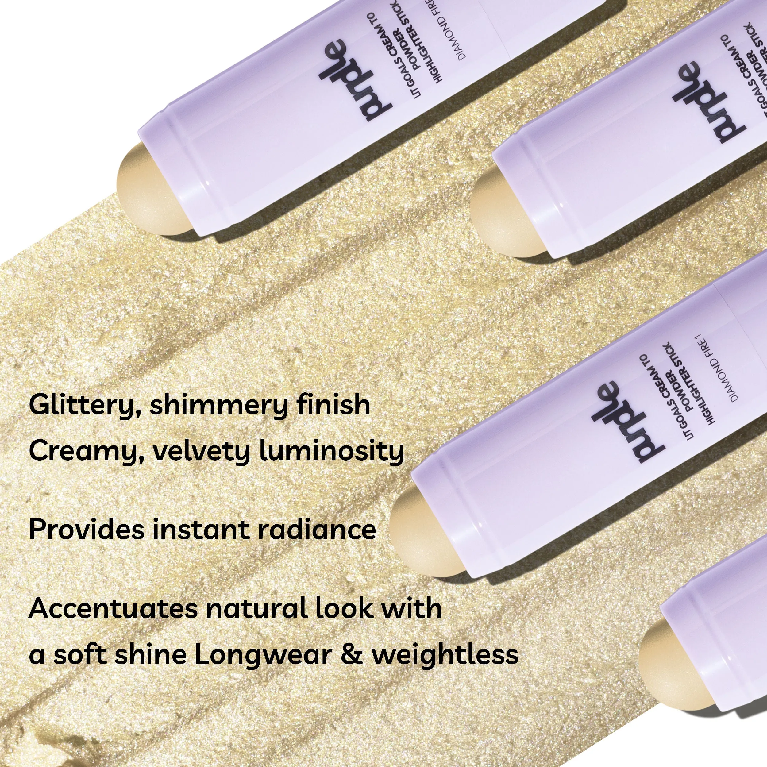 Purplle Lit Goals Cream to Powder Highlighter Stick Diamond Fire 1