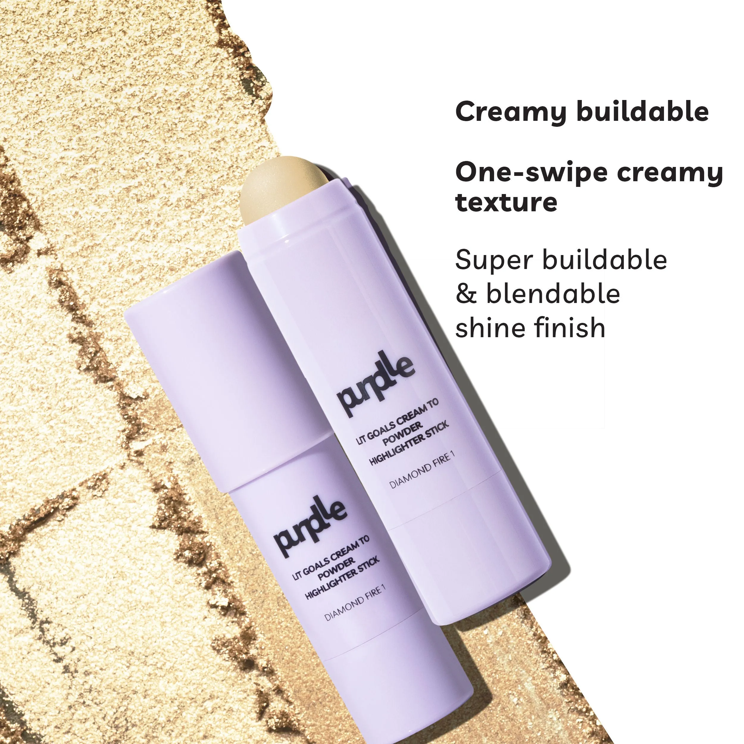 Purplle Lit Goals Cream to Powder Highlighter Stick Diamond Fire 1