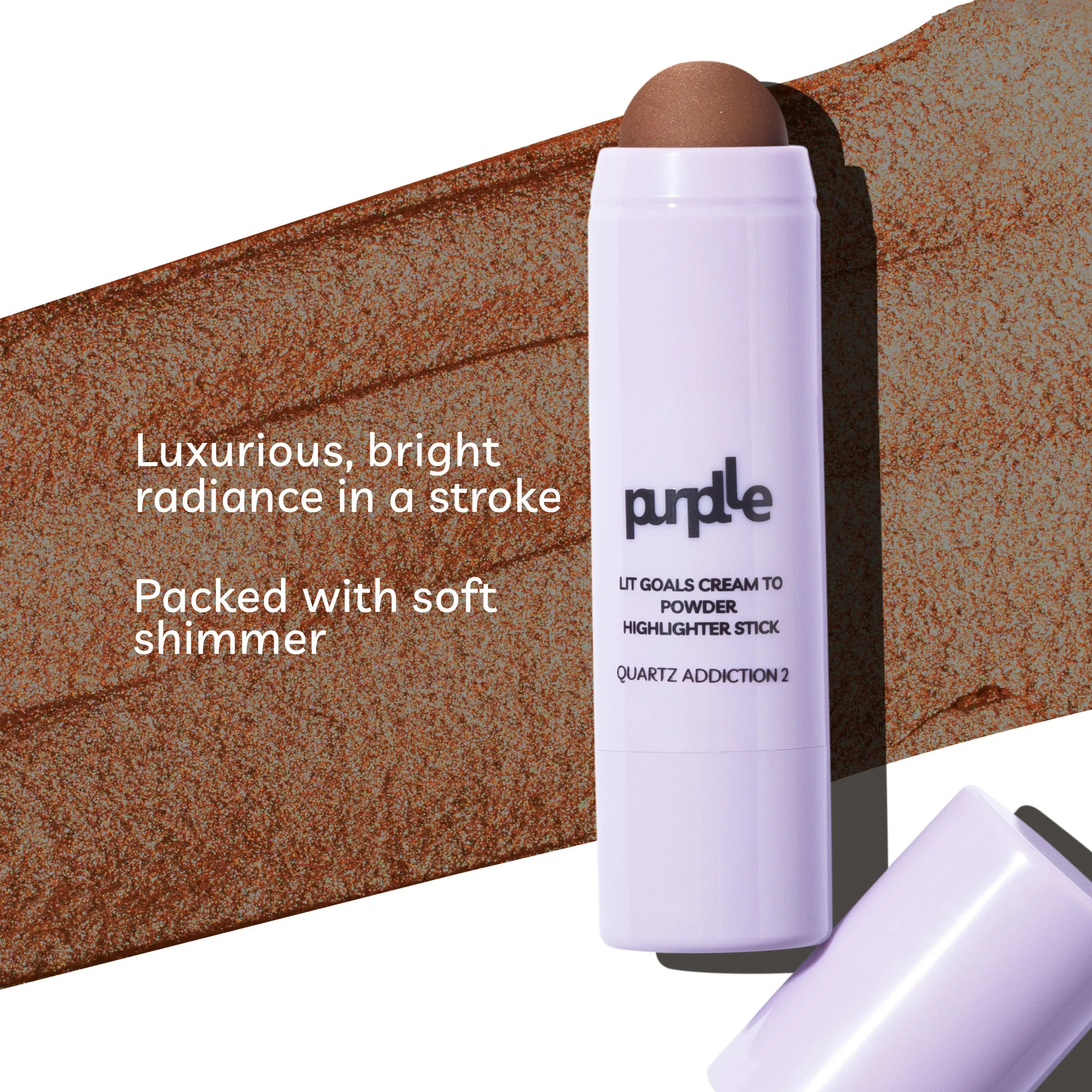 Purplle Lit Goals Cream to Powder Highlighter Stick Quartz Addiction 2