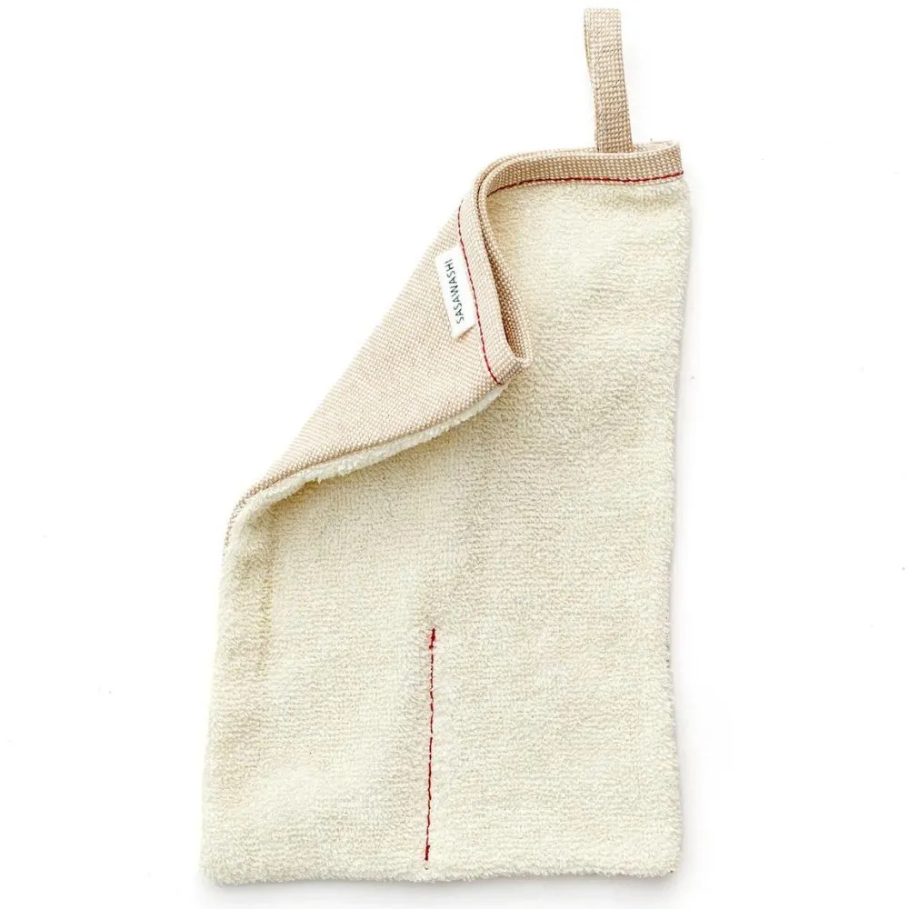 Sasawashi Body Scrub Mitten - Red Stitch