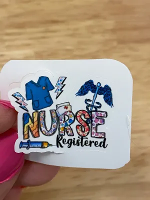 Scrubs Registered Nurse Sticker, RN Sticker, Medical STICKER, Cute Medical Design Sticker. Registered Nurse with Scrubs Sticker