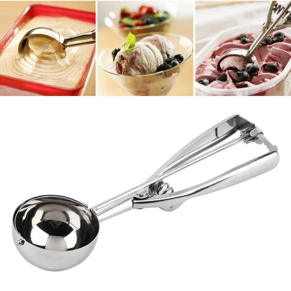 Stainless Steel Anti-Rust Ice Cream Scoop With Trigger Release Hy-48