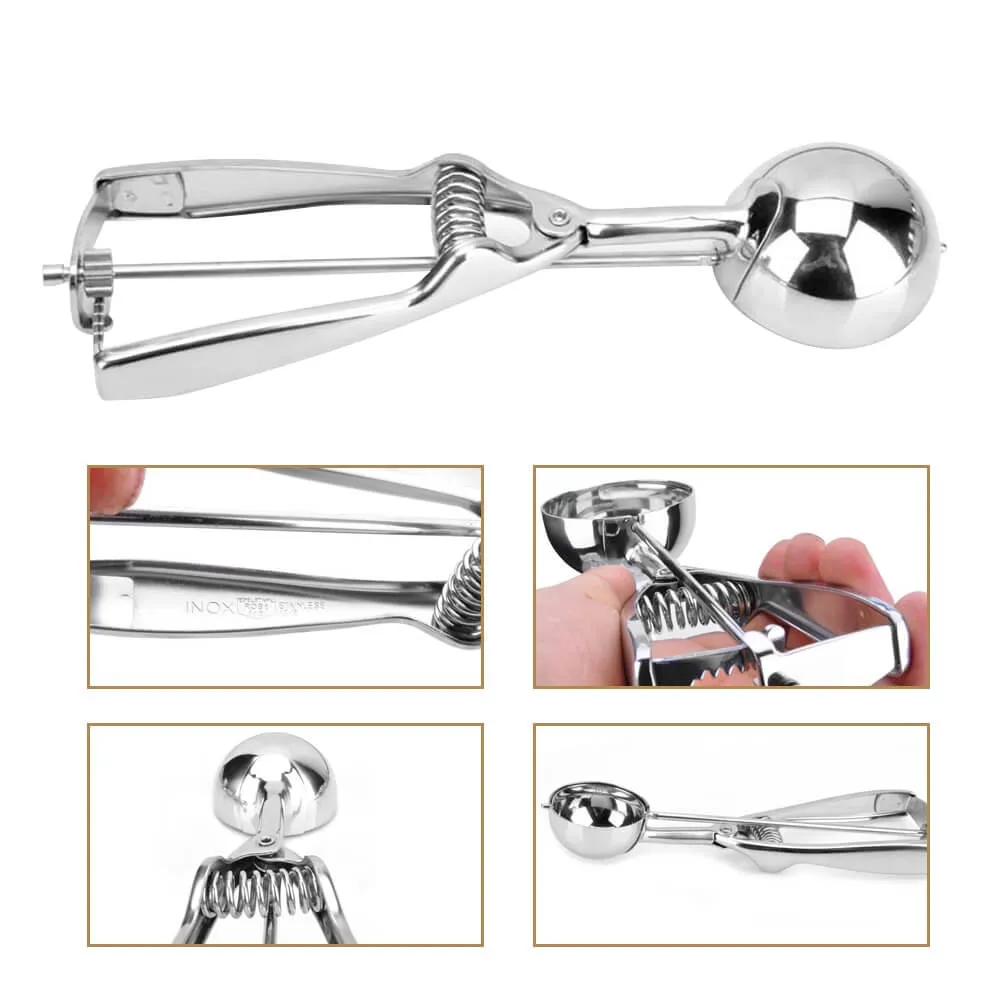 Stainless Steel Anti-Rust Ice Cream Scoop With Trigger Release Hy-48