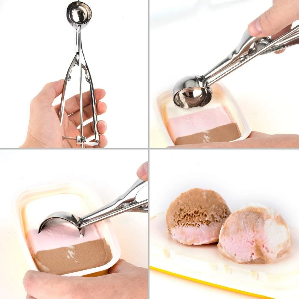 Stainless Steel Anti-Rust Ice Cream Scoop With Trigger Release Hy-48