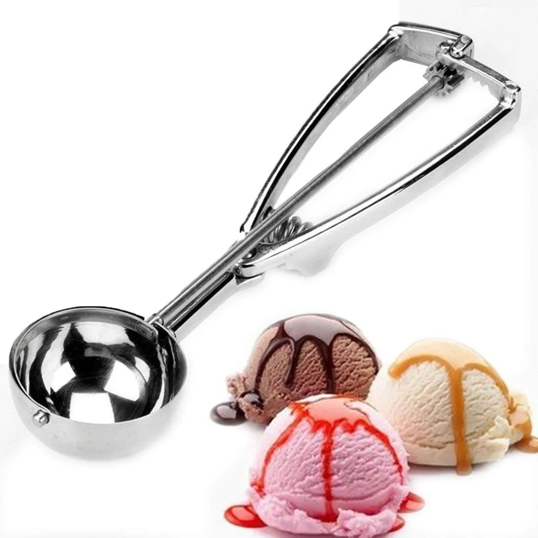 Stainless Steel Anti-Rust Ice Cream Scoop With Trigger Release Hy-48