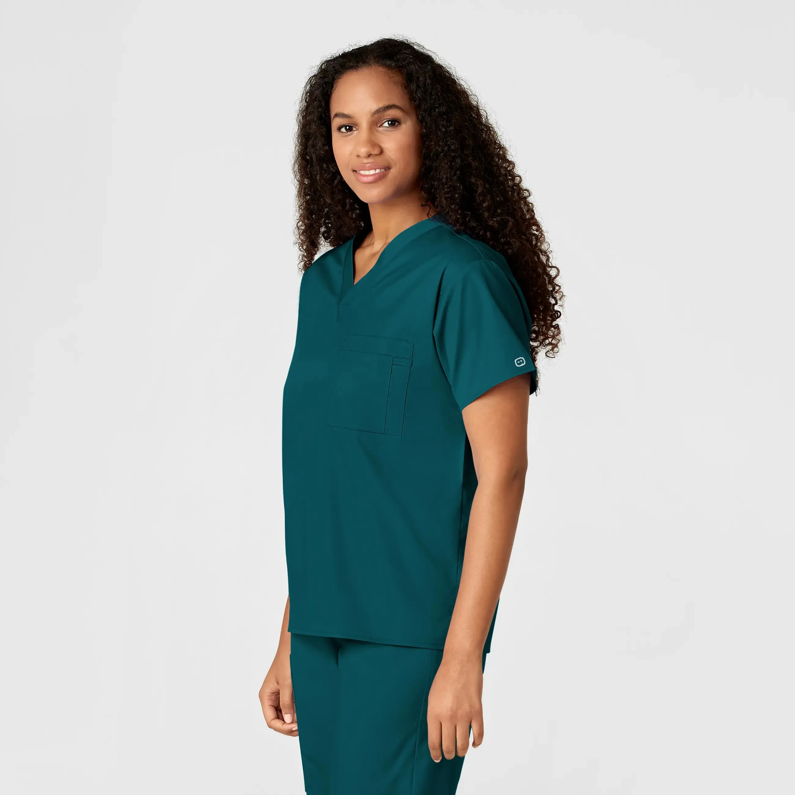 Wink Unisex V-Neck Scrub Top - Caribbean Blue