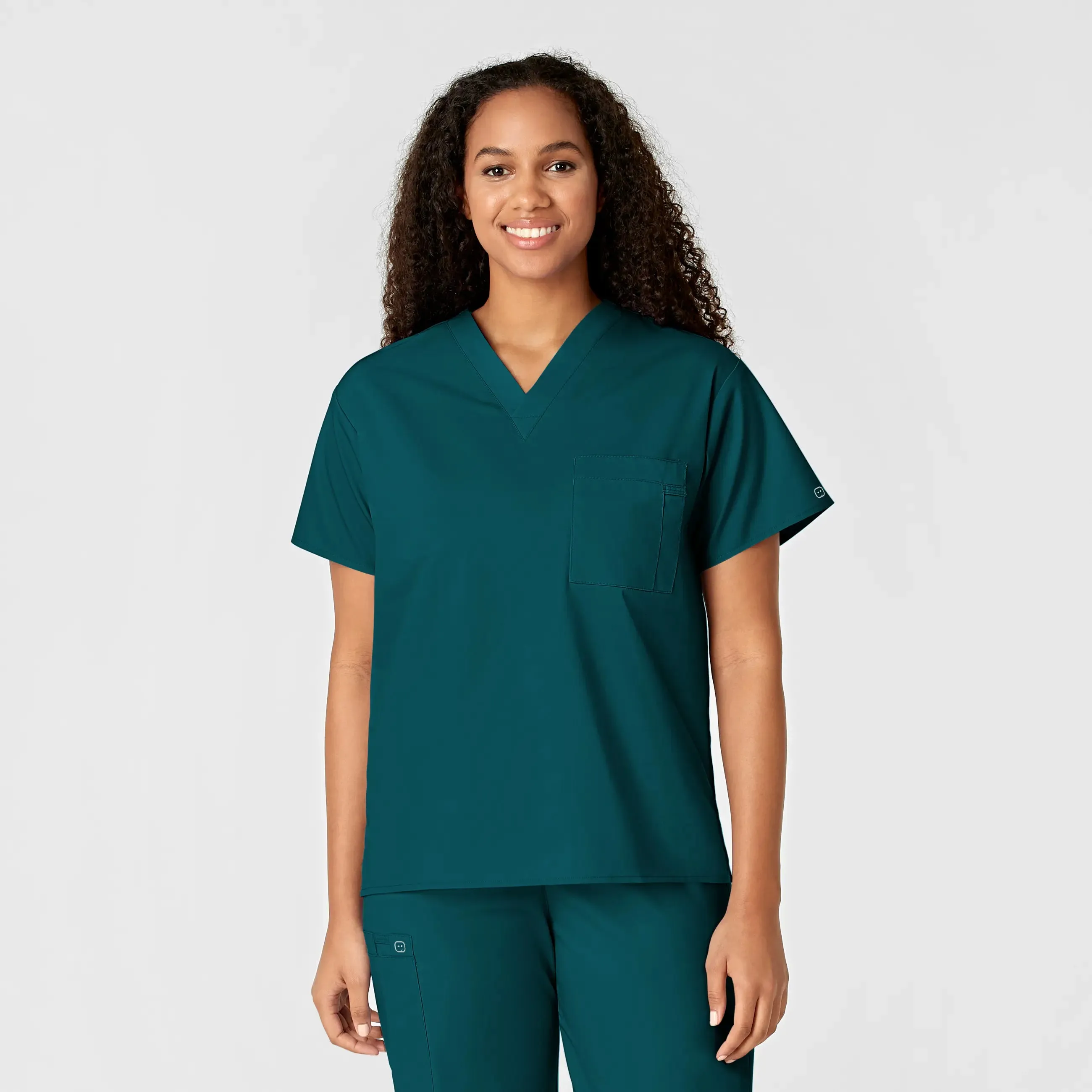 Wink Unisex V-Neck Scrub Top - Caribbean Blue