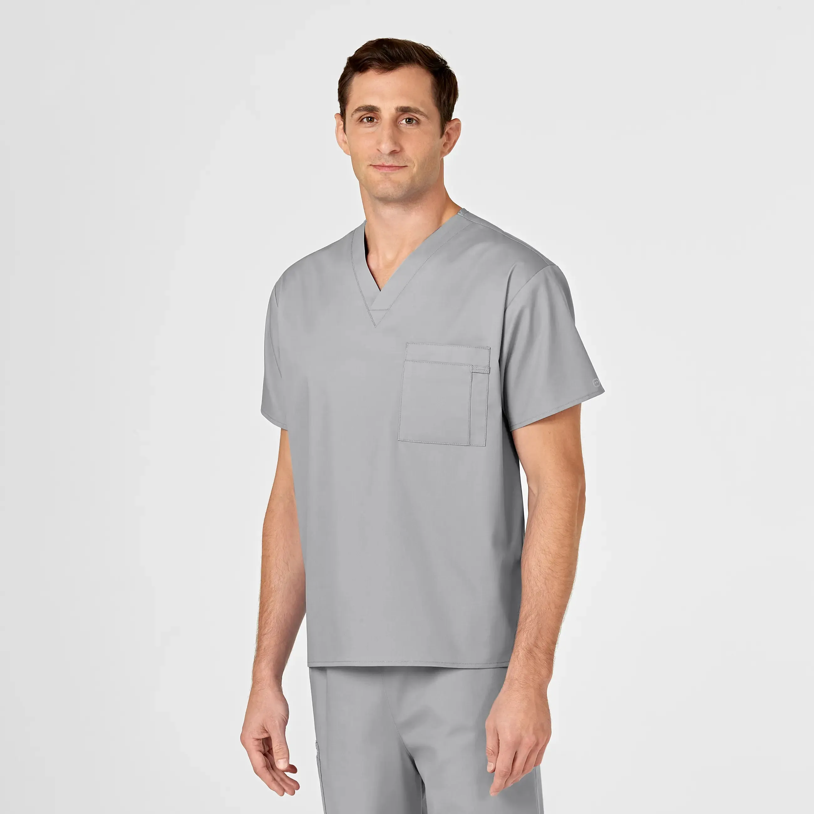 Wink Unisex V-Neck Scrub Top - Grey