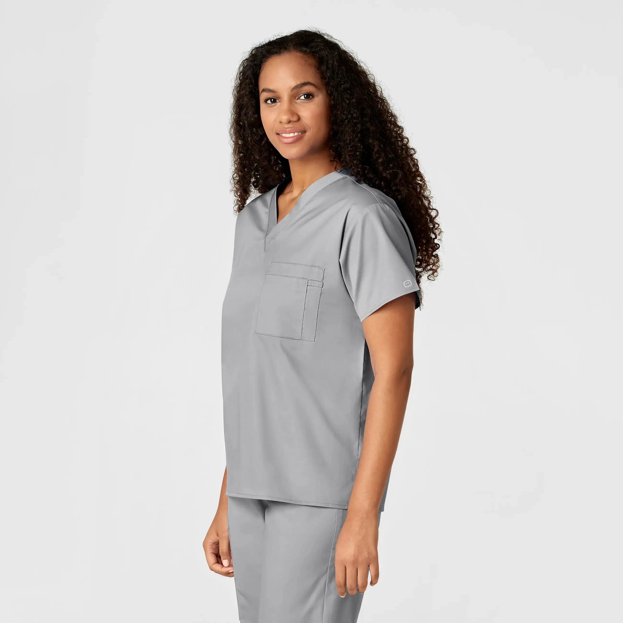 Wink Unisex V-Neck Scrub Top - Grey