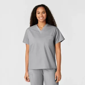 Wink Unisex V-Neck Scrub Top - Grey