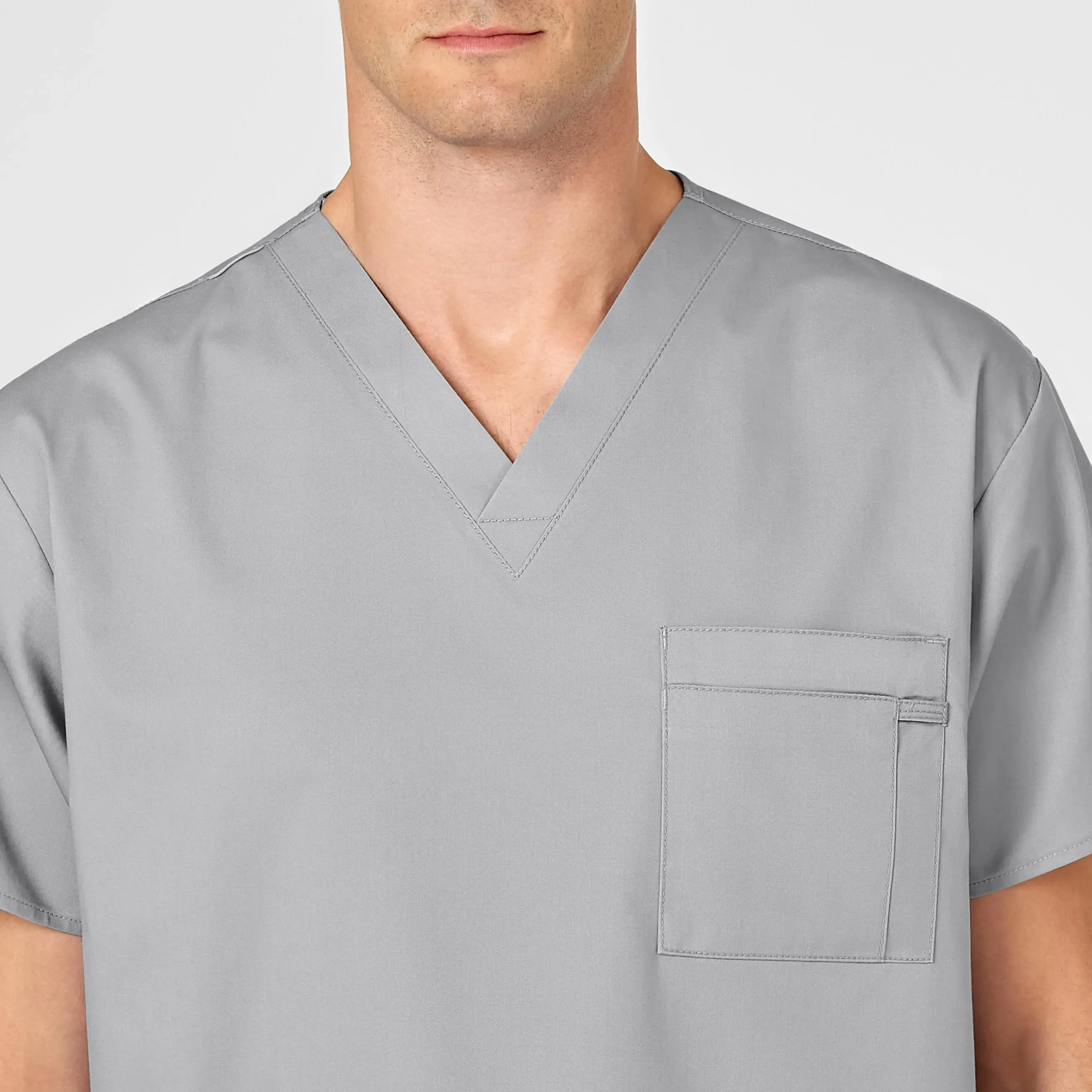 Wink Unisex V-Neck Scrub Top - Grey