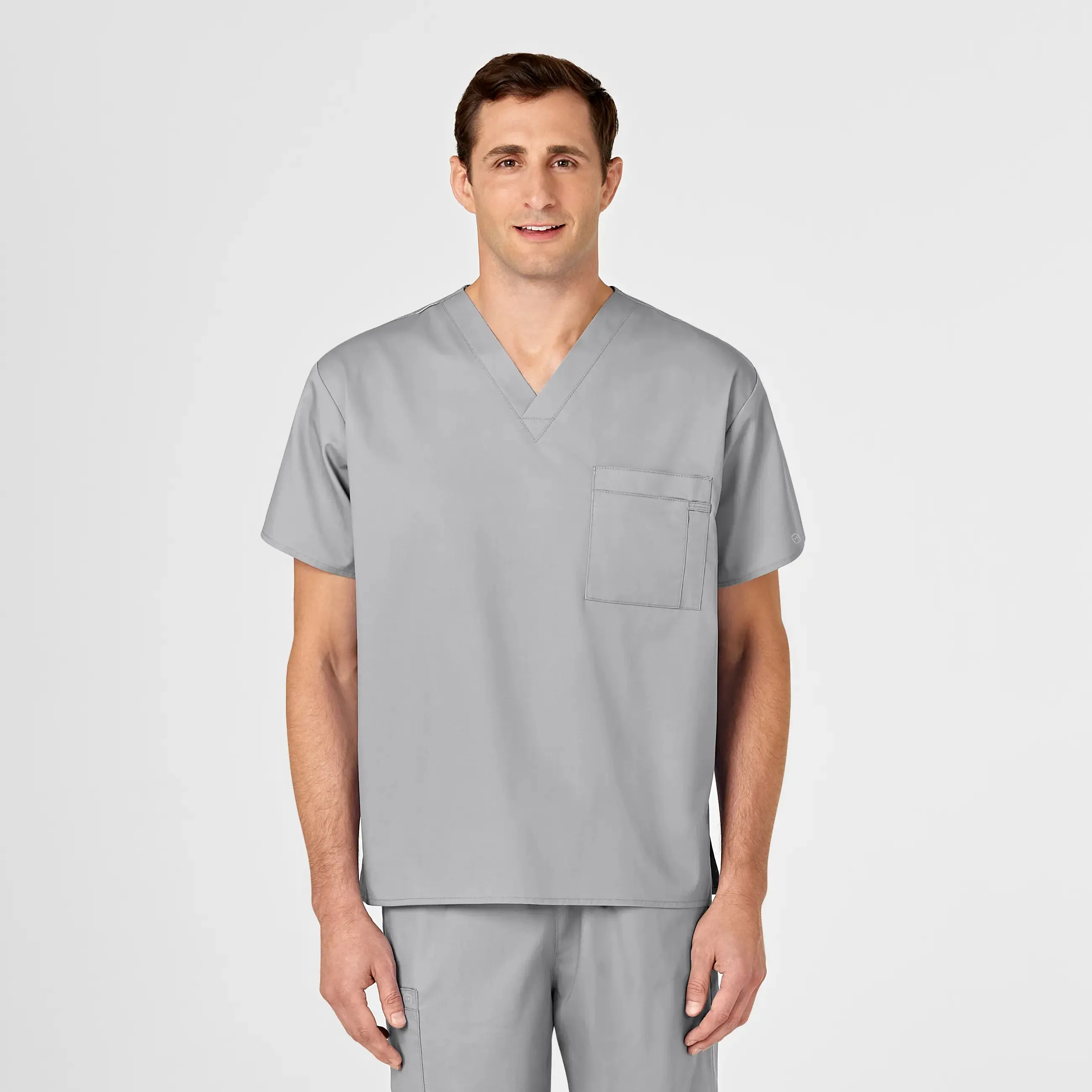 Wink Unisex V-Neck Scrub Top - Grey