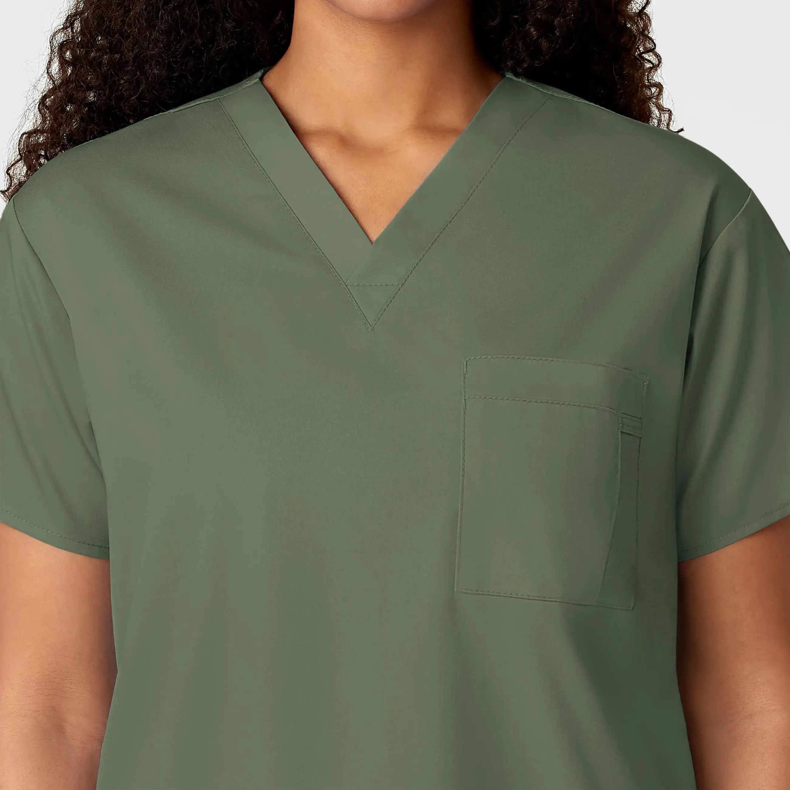 Wink Unisex V-Neck Scrub Top - Olive