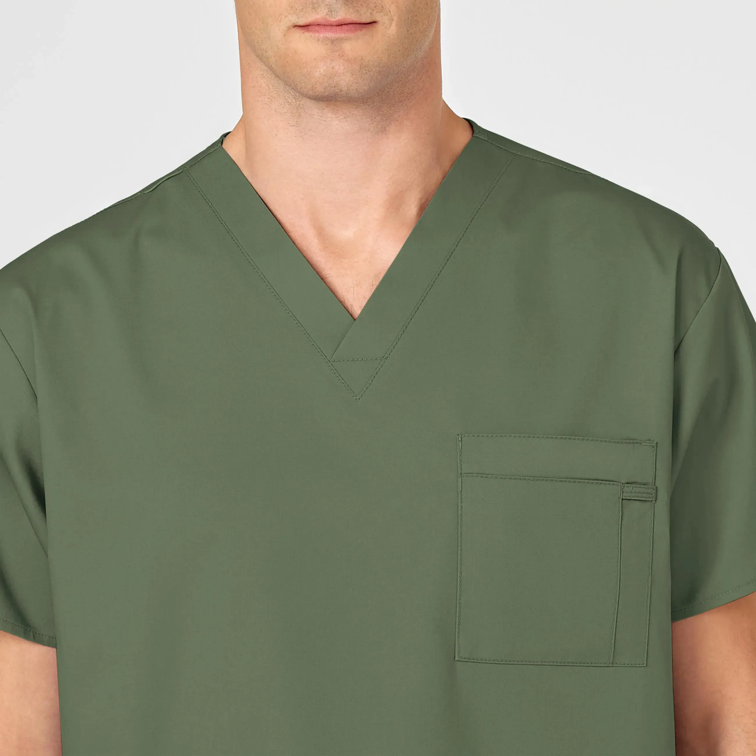 Wink Unisex V-Neck Scrub Top - Olive